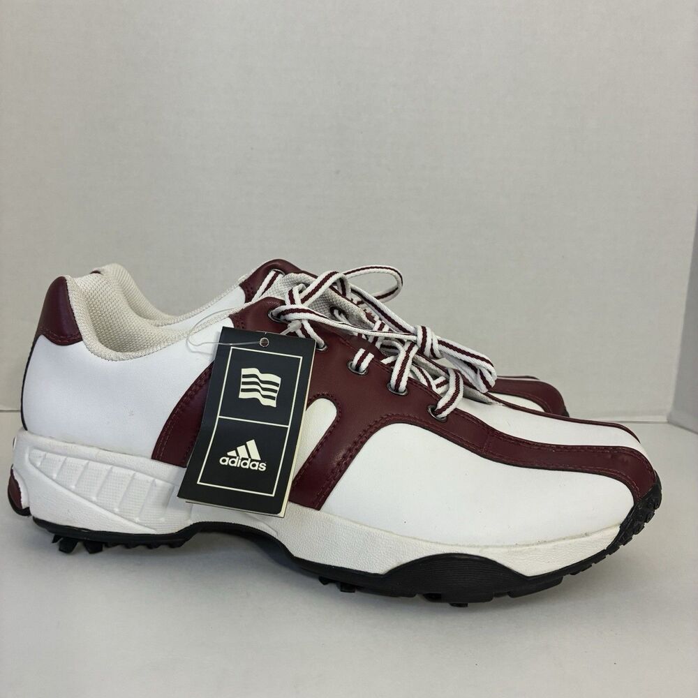 Women's adidas Golf Shoes adiPRENE White Red Leather Soft Spikes Size 9